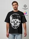 Мужская футболка оверсайз / Скетч Черепа