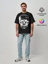 Мужская футболка оверсайз / Скетч Черепа
