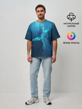 Мужская футболка оверсайз / ЗВЕЗДНЫЙ КИТ | STAR WHALE