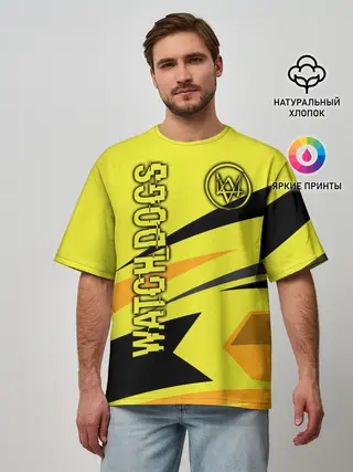 Мужская футболка оверсайз / WATCH DOGS