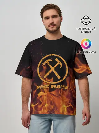 Мужская футболка оверсайз / Pink Floyd