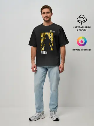 Мужская футболка оверсайз / Winner PUBG
