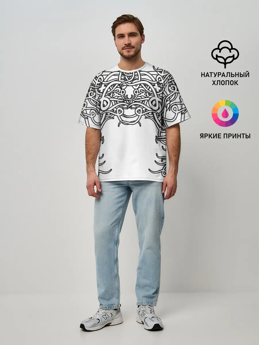 Мужская футболка оверсайз / Фэнтези мотылёк