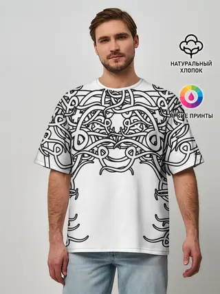 Мужская футболка оверсайз / Фэнтези мотылёк