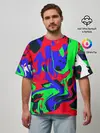 Мужская футболка оверсайз / Абстрактные краски