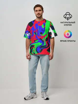Мужская футболка оверсайз / Абстрактные краски