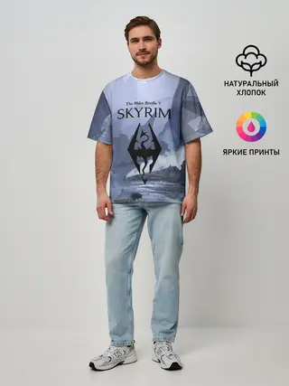 Мужская футболка оверсайз / THE ELDER SCROLLS 5 SKYRIM