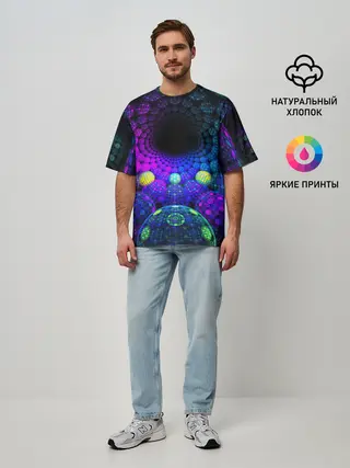 Мужская футболка оверсайз / PSY NEON