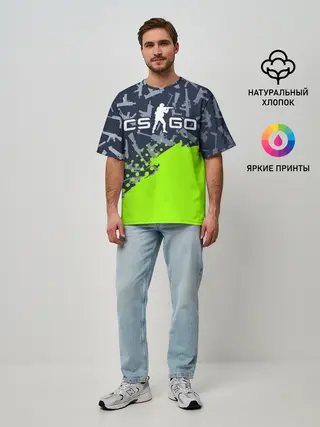 Мужская футболка оверсайз / CS GO | КС ГО