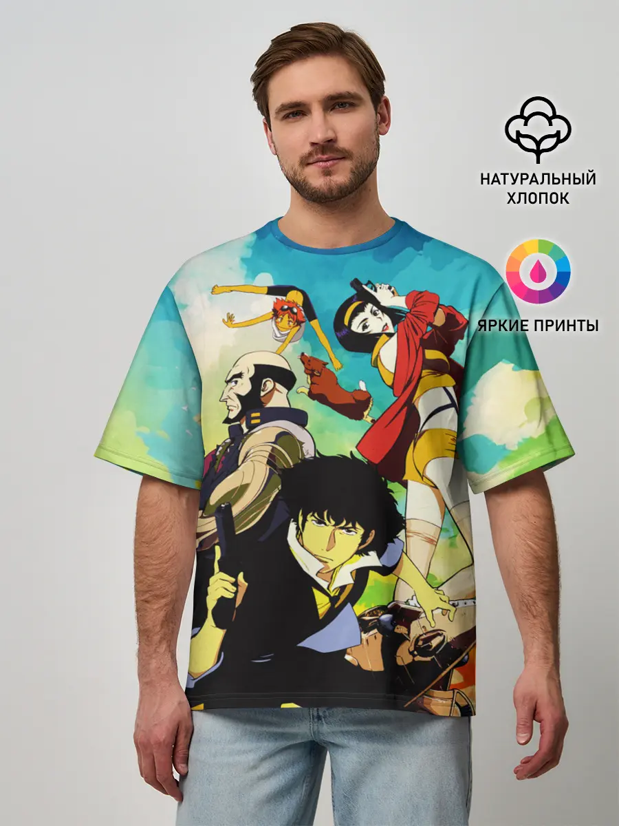 Мужская футболка оверсайз / Cowboy Bebop All