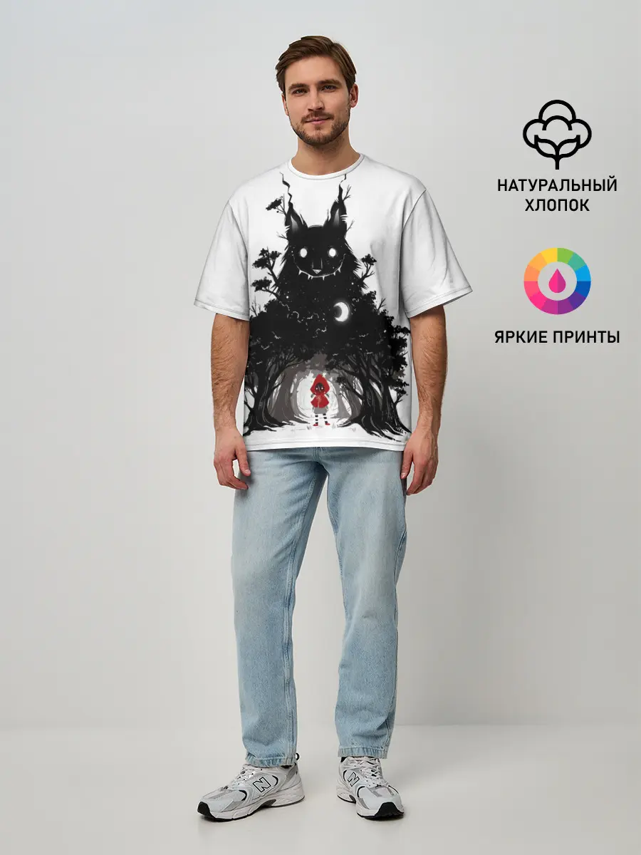 Мужская футболка оверсайз / Красная шапочка