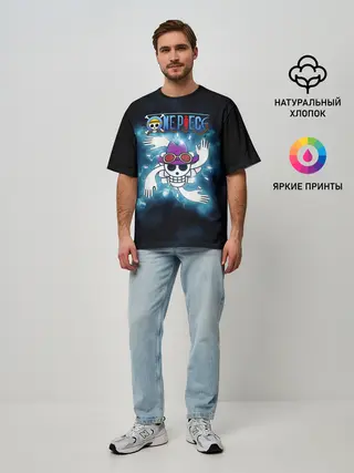 Мужская футболка оверсайз / Веселый Роджер Робин One Piece