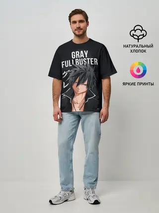 Мужская футболка оверсайз / Gray Fullbuster