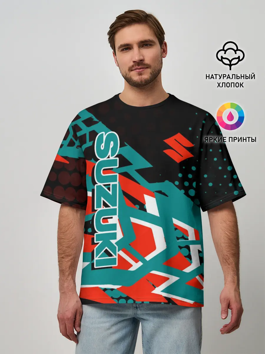 Мужская футболка оверсайз / Suzuki