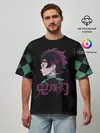 Мужская футболка оверсайз / Танджиро Камадо Kimetsu no Yaiba