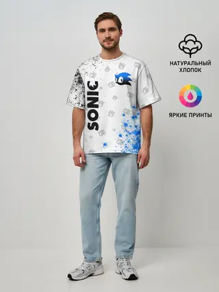 Мужская футболка оверсайз / СОНИК / SONIC