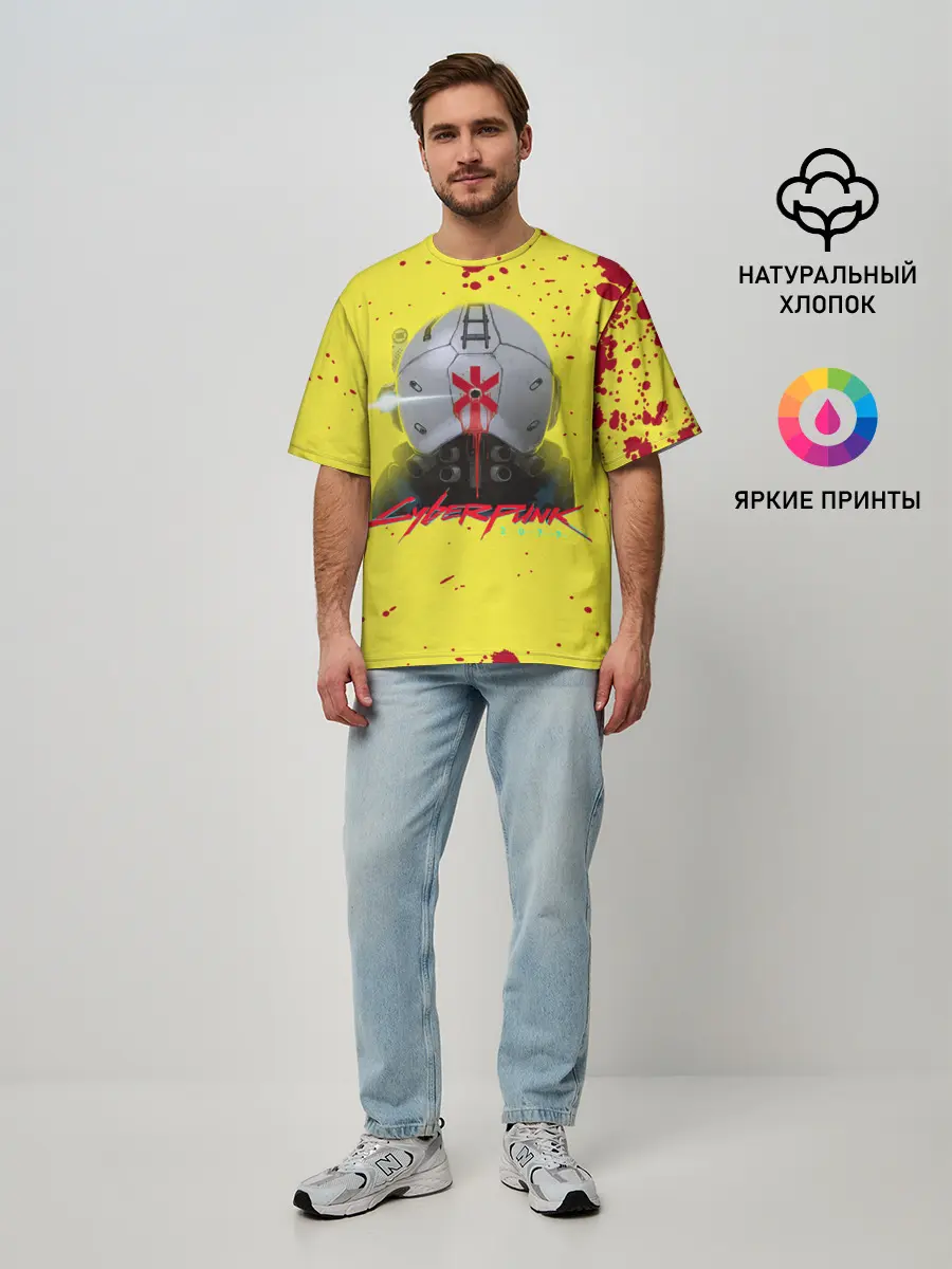 Мужская футболка оверсайз / TRAUMA TEAM Cyberpunk 2077