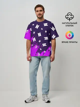 Мужская футболка оверсайз / BTS / БТС