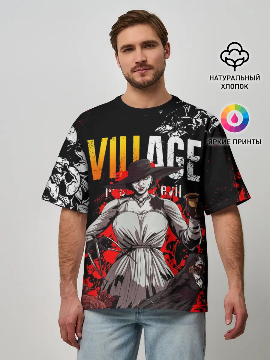 Мужская футболка оверсайз / RESIDENT EVIL 8 / ДИМИТРЕСКУ