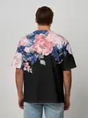 Мужская футболка оверсайз / цветы на черном
