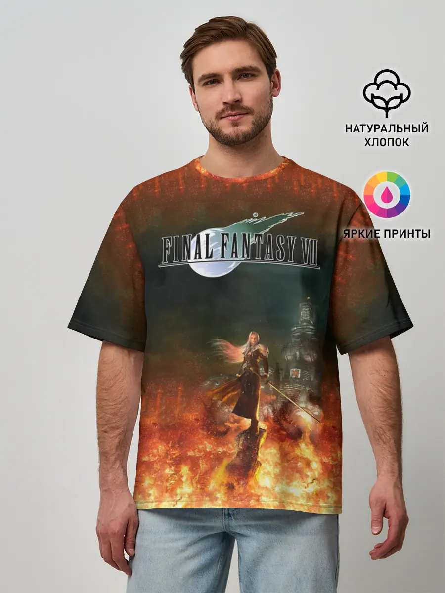 Мужская футболка оверсайз / Final Fantasy VII Remake