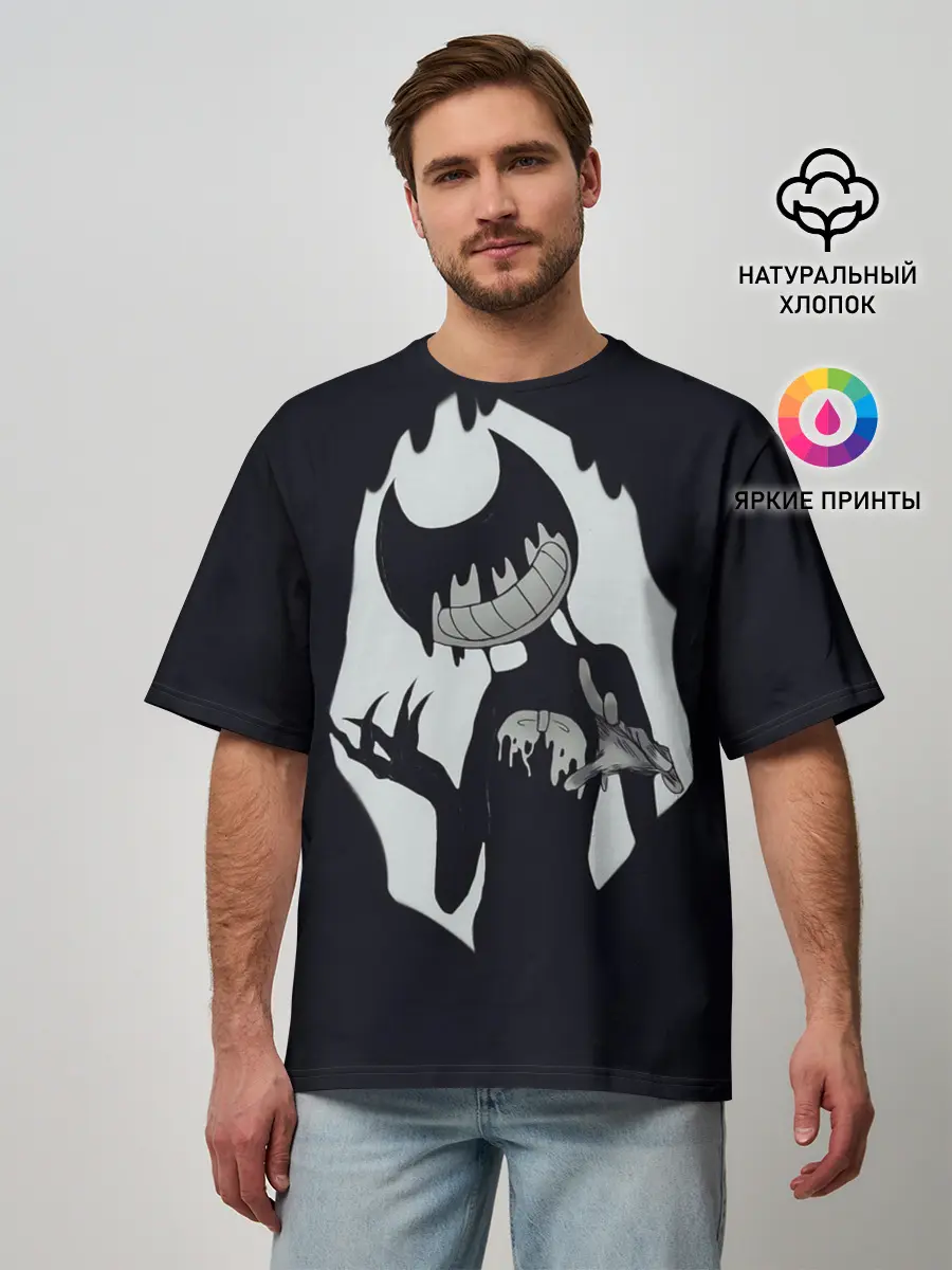 Мужская футболка оверсайз / Bendy And The Ink Machine