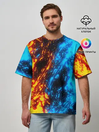 Мужская футболка оверсайз / БИТВА ОГНЕЙ