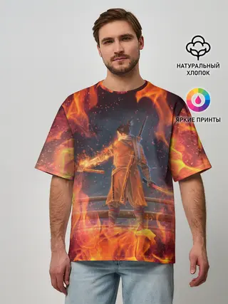 Мужская футболка оверсайз / Warrior | Sekiro shadows die twice