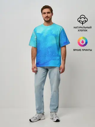 Мужская футболка оверсайз / Глубина льда