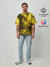 Мужская футболка оверсайз / Желтый Неоновый Дым