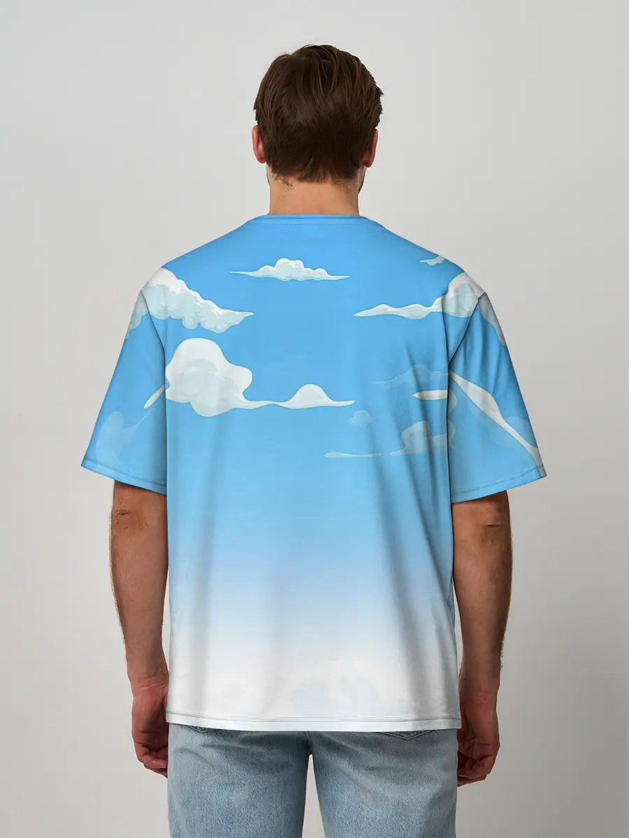 Мужская футболка оверсайз / Летнее небо