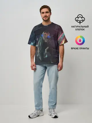 Мужская футболка оверсайз / Cyberpunk 2077