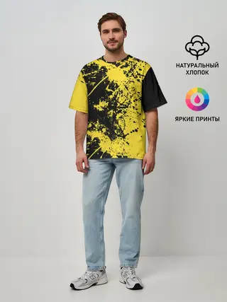 Мужская футболка оверсайз / Ночное солнце