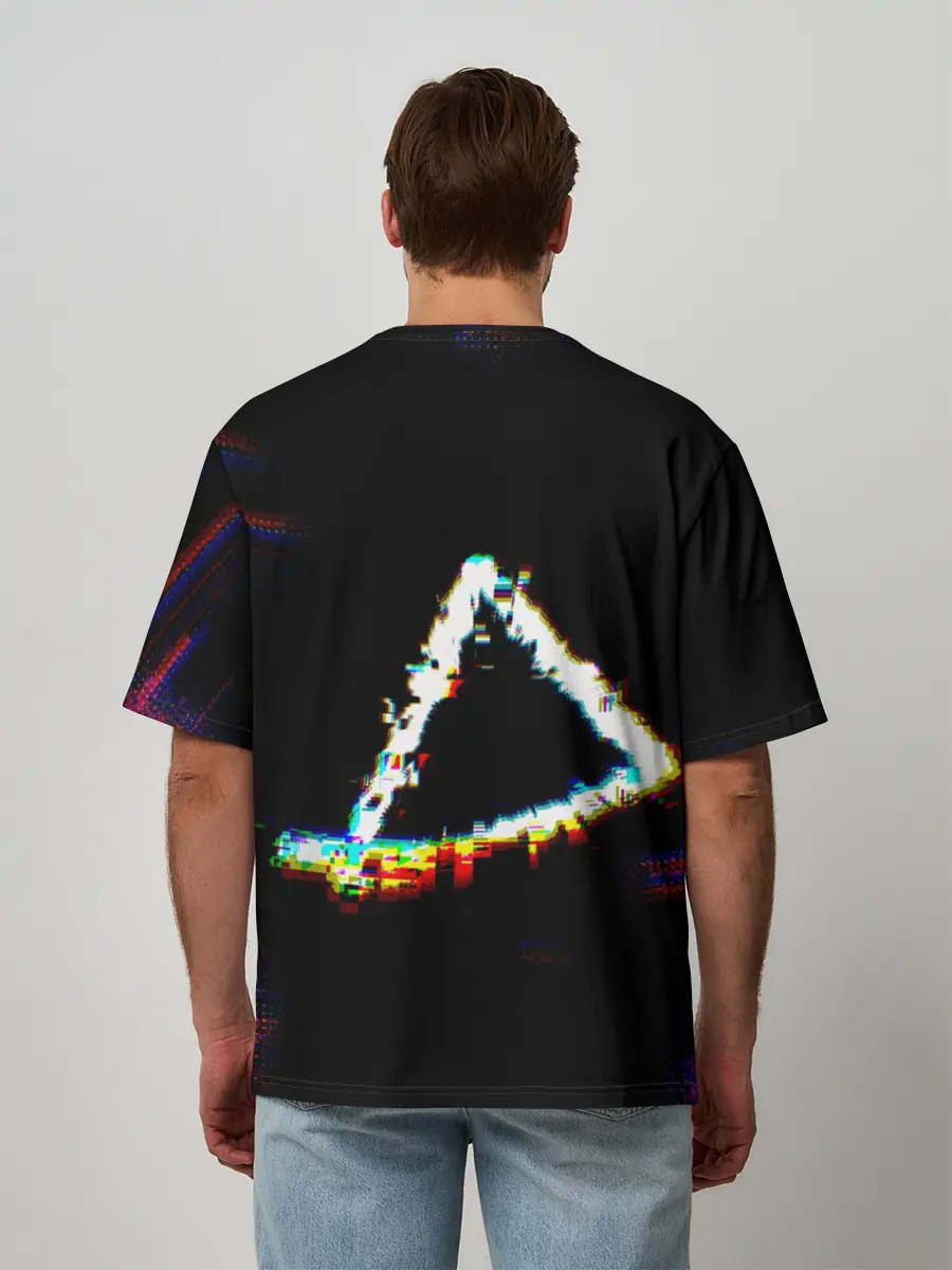 Мужская футболка оверсайз / Игра в кальмара глитч