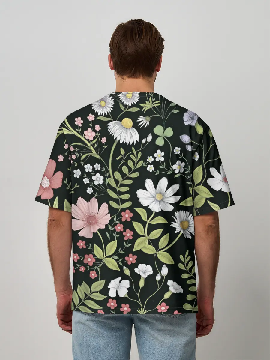 Мужская футболка оверсайз / Полевые цветы