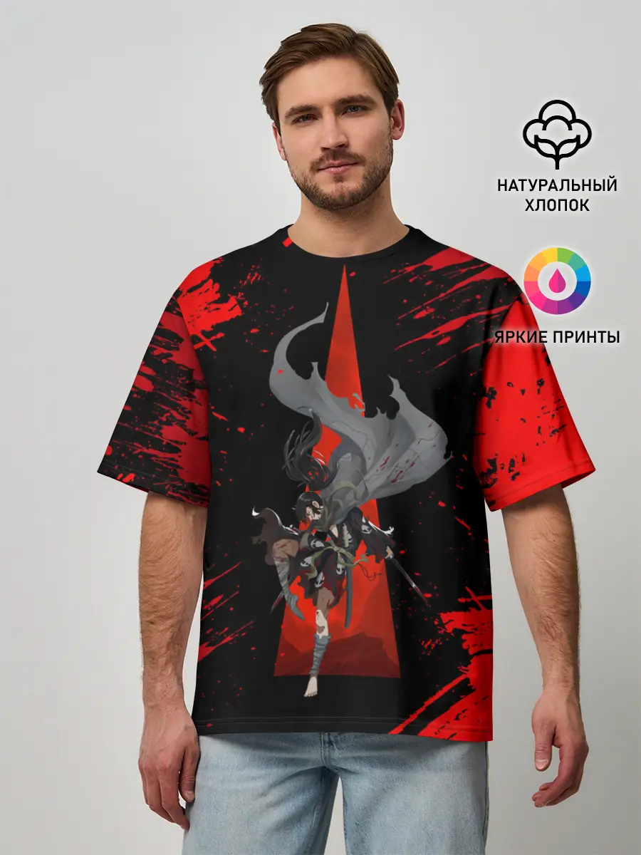 Мужская футболка оверсайз / Хяккимару | Dororo | Дороро