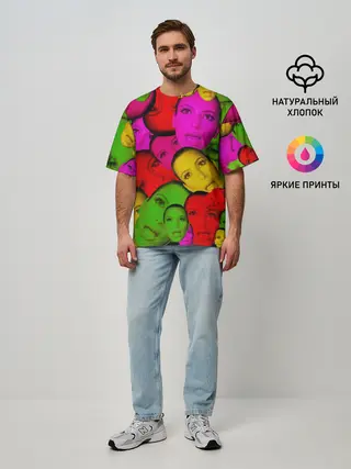 Мужская футболка оверсайз / Crazy Kim Kardashian