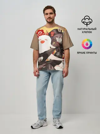 Мужская футболка оверсайз / GENSHIN IMPACT HU TAO