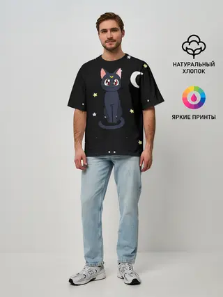 Мужская футболка оверсайз / Луна