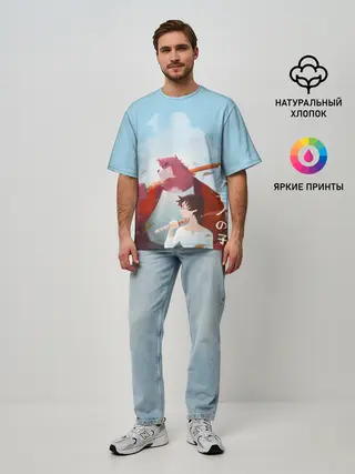 Мужская футболка оверсайз / Куматэцу и его ученик