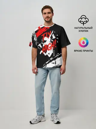 Мужская футболка оверсайз / FLY HIGH! Haikyu!!