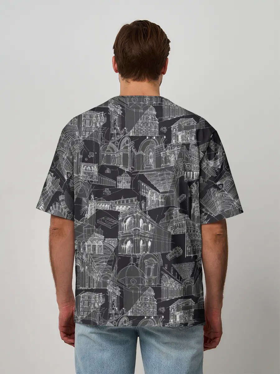 Мужская футболка оверсайз / дома