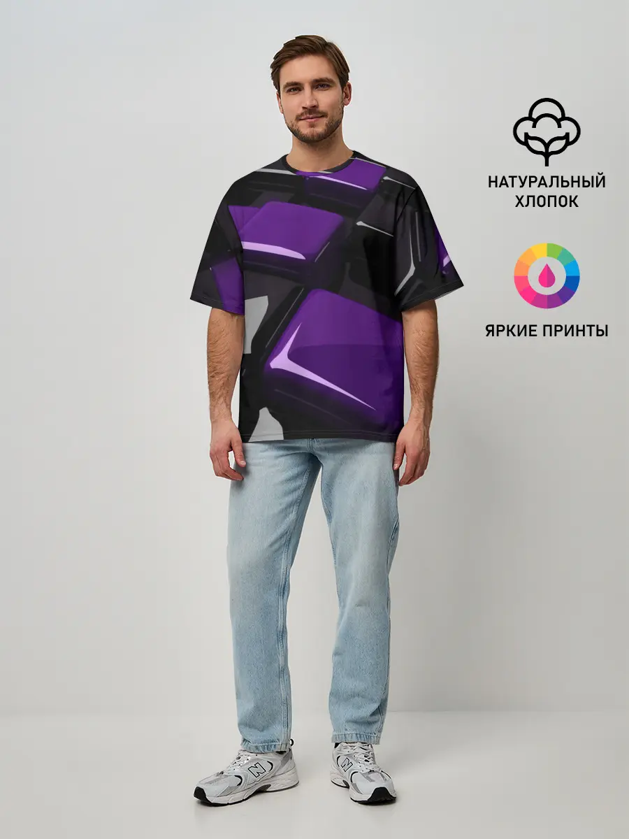 Мужская футболка оверсайз / НЕОНОВАЯ ГЕОМЕТРИЯ