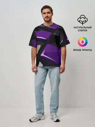 Мужская футболка оверсайз / НЕОНОВАЯ ГЕОМЕТРИЯ