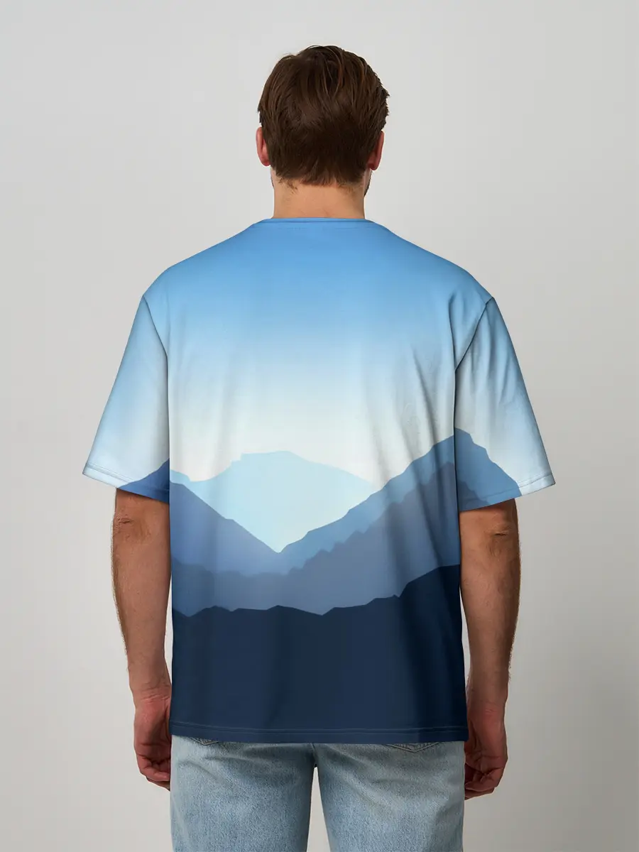 Мужская футболка оверсайз / Клинок, рассекающий демонов в горах