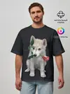 Мужская футболка оверсайз / Щенок в подарок