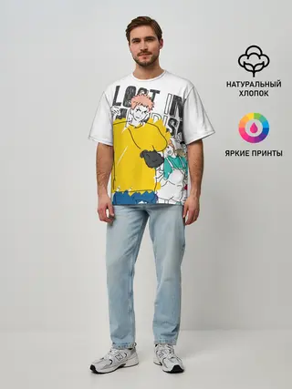 Мужская футболка оверсайз / Итадори Юдзи - Jujutsu Kaisen