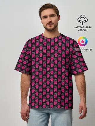 Мужская футболка оверсайз / СТРАЖИ | SQUID GAME