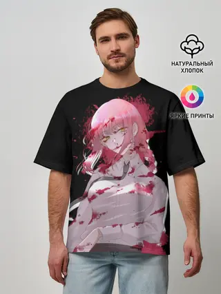 Мужская футболка оверсайз / Makima Chainsaw Man