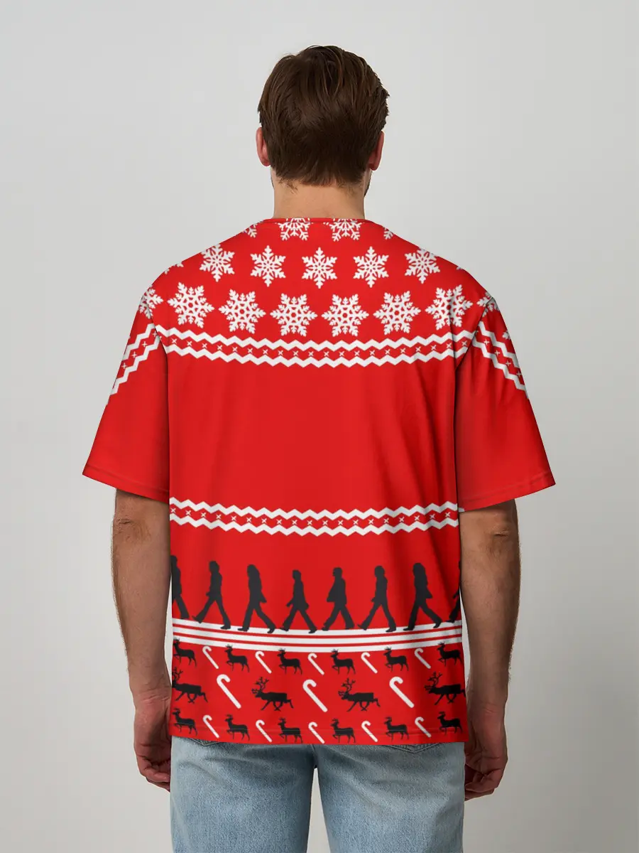 Мужская футболка оверсайз / Праздничный The Beatles